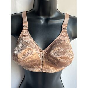 Bali Women's Double Support Wireless Bra Size 36C Brown Retro Sexy Lingerie